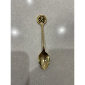 Damascene Gold Dove of Peace Decorative Collector Spoon by Midas of Toledo Spain